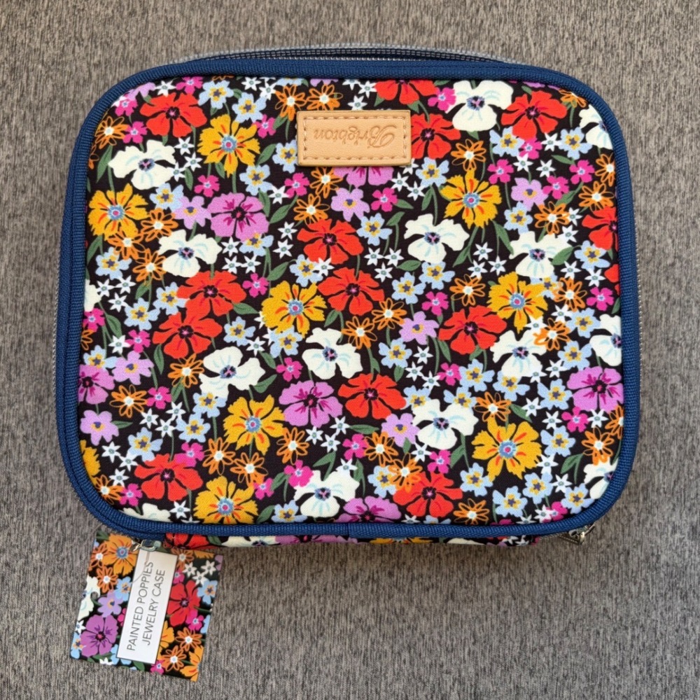 Brighton Painted Poppies Jewelry Case Floral Travel Organizer D30249 NWT